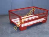 Mesh basket half, 1240x835x500 mm, 1/2 flap in red colour