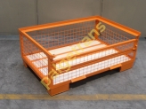 Kosz siatkowy Gitterbox połówka 500 mm pomarańczowy